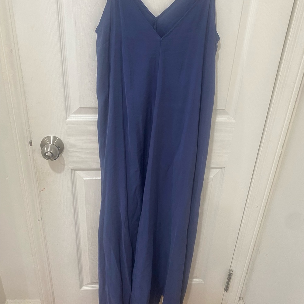 ZARA- Blue Sleeveless flowy Maxi Dress